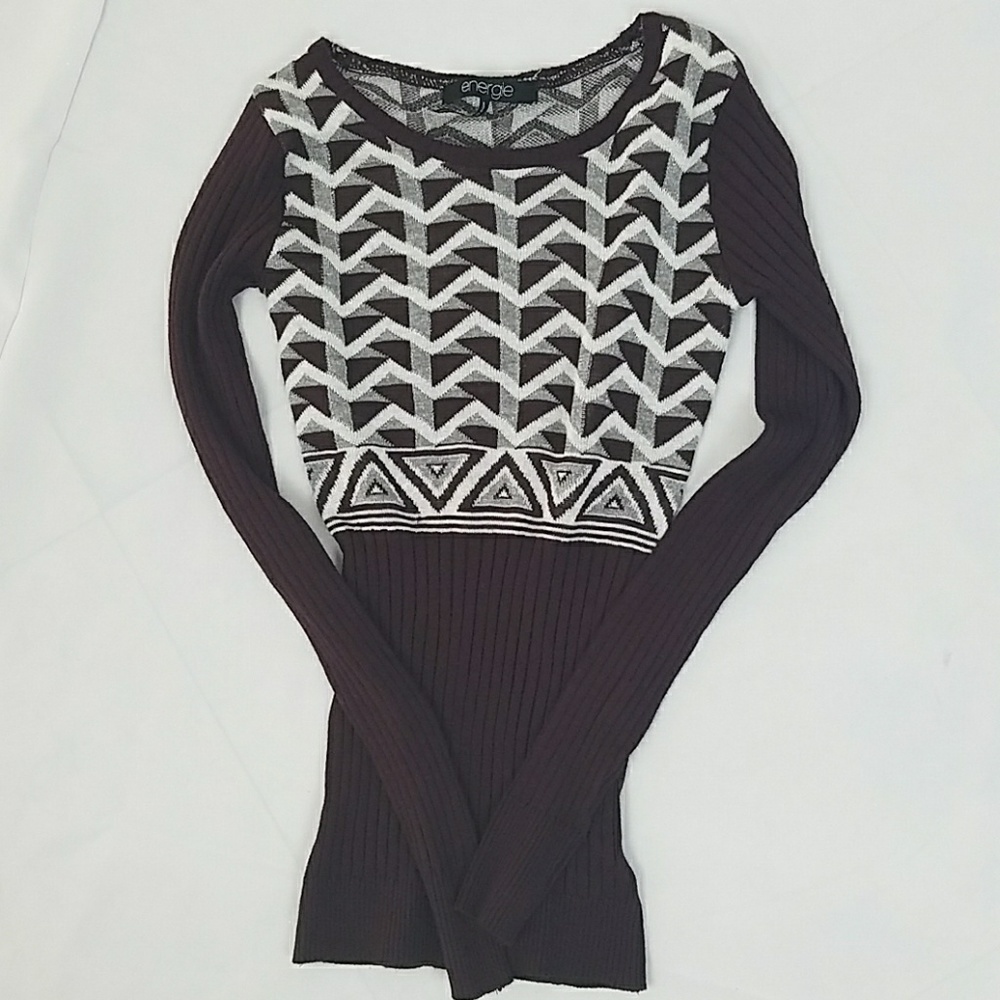 Energie junior XS long sleeve knit sweater fitted